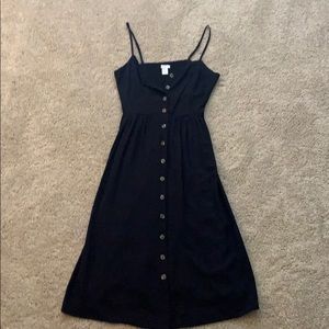 Black button up MIDI dress